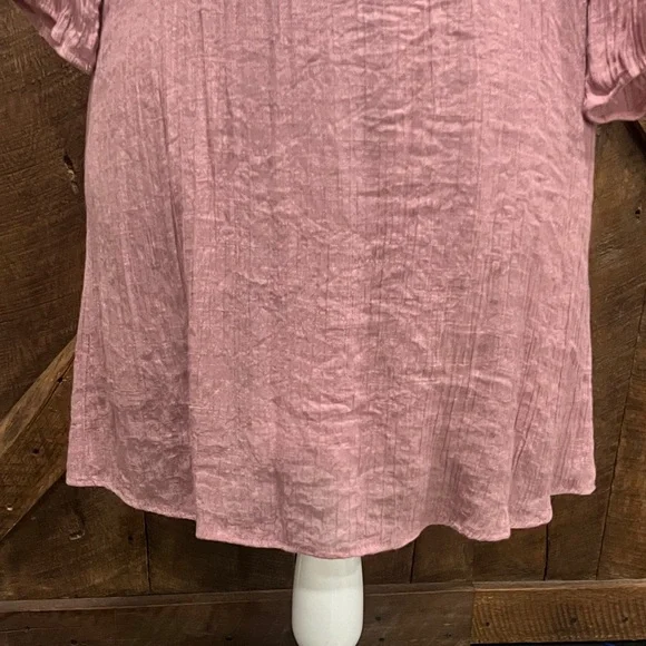 Dusty Rose Bohemian Crochet Lace Mini Dress Tunic L - Picture 7 of 8